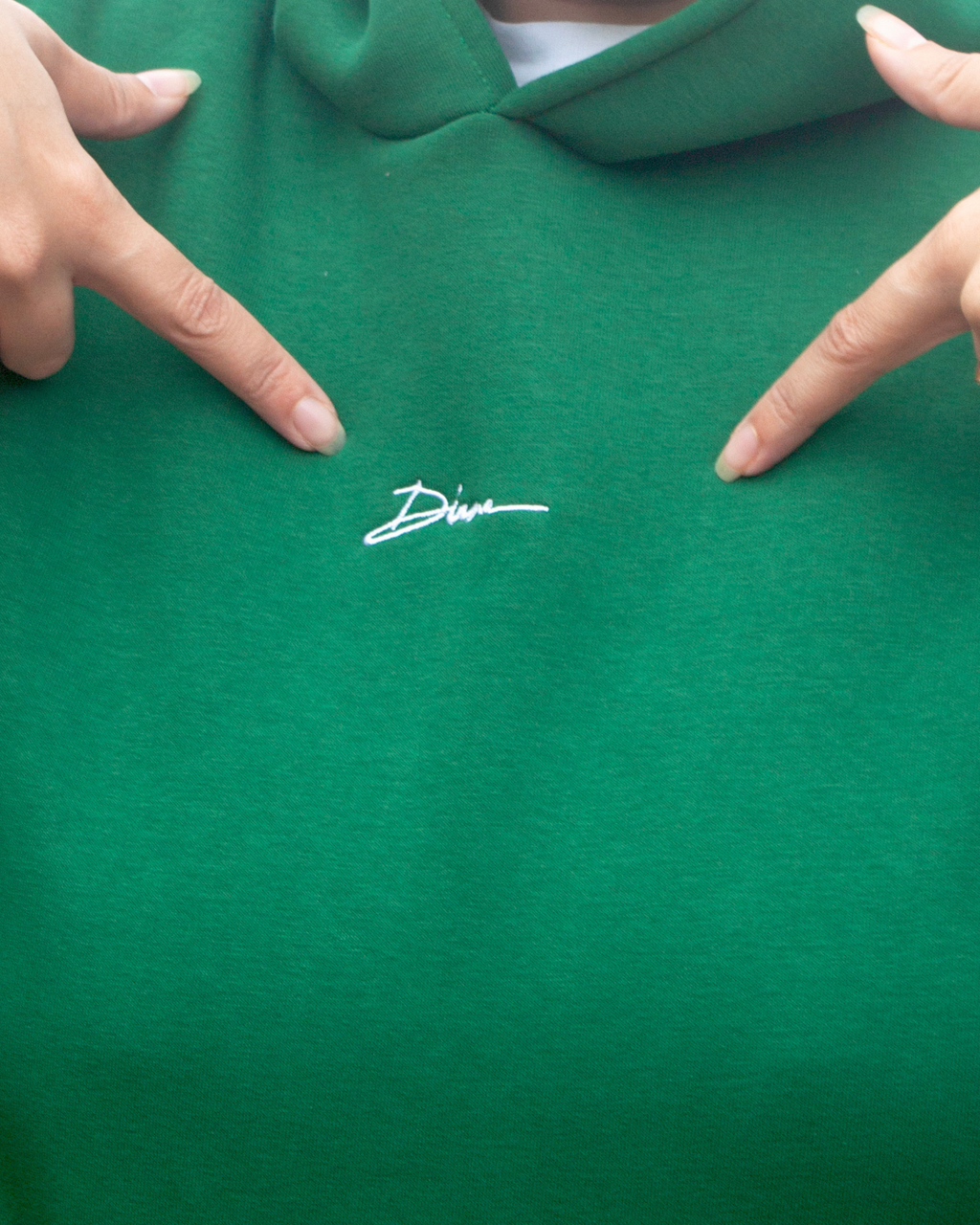 The green hoodie