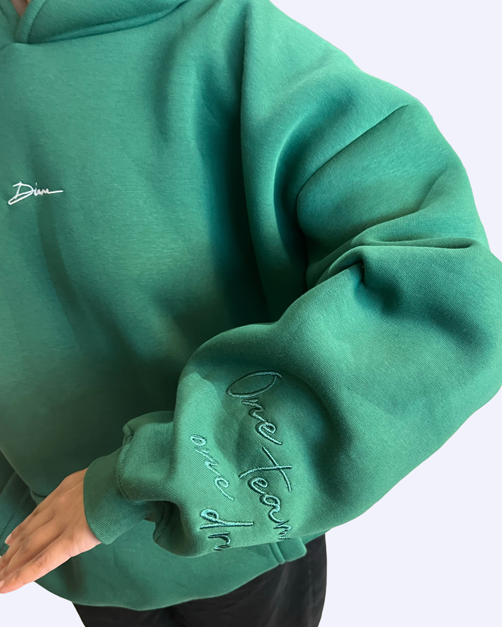 The green hoodie